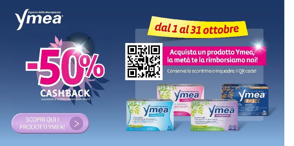 Ymea cashack: per te subito il rimborso del 50%